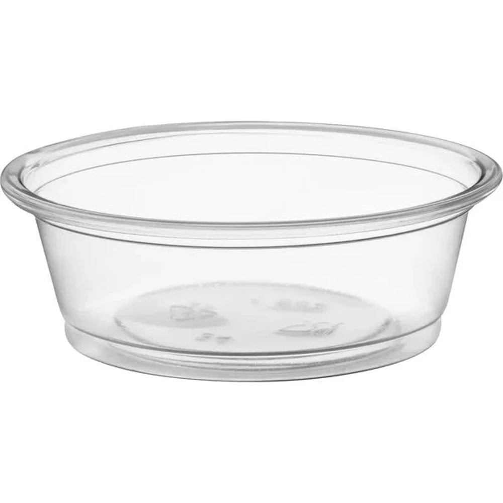 Vasitos de plástico transparente para soufflé (1.5 oz) – 2500 unidades