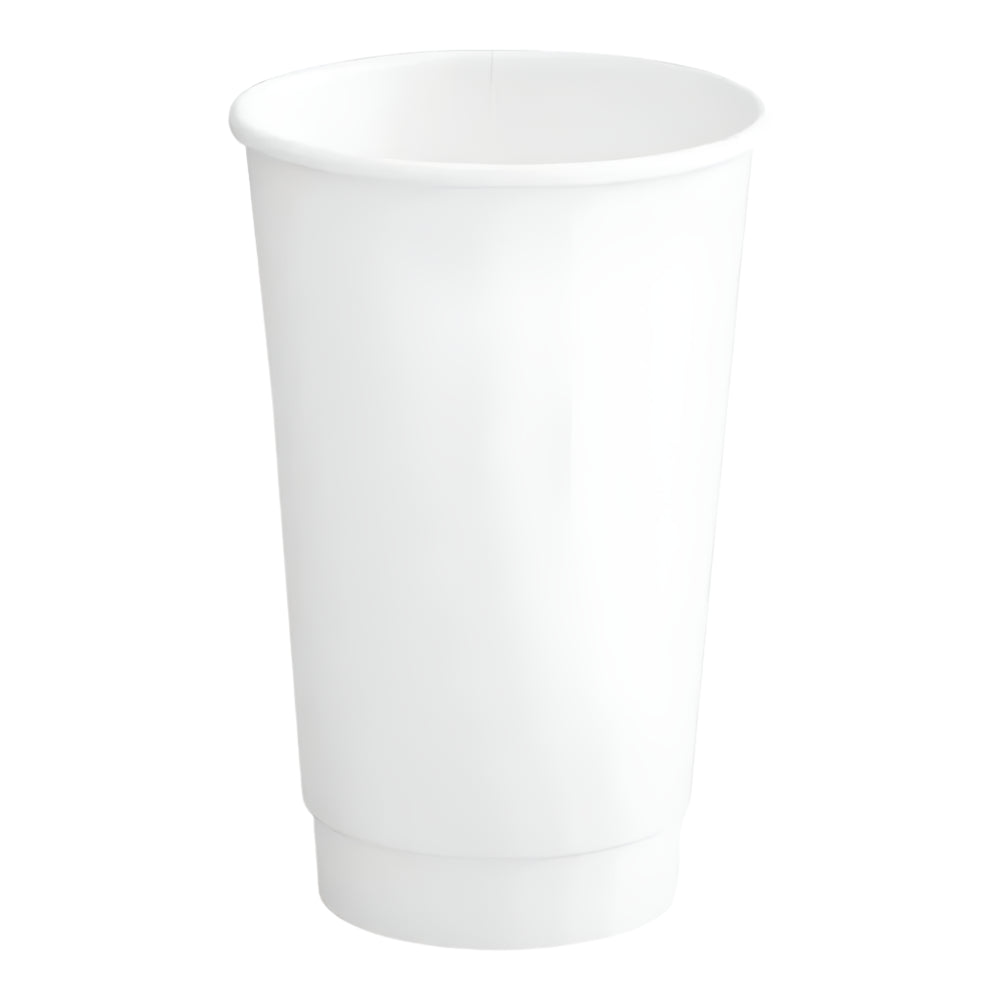 16 oz. White Paper Hot Cups-Double Wall-500 pcs