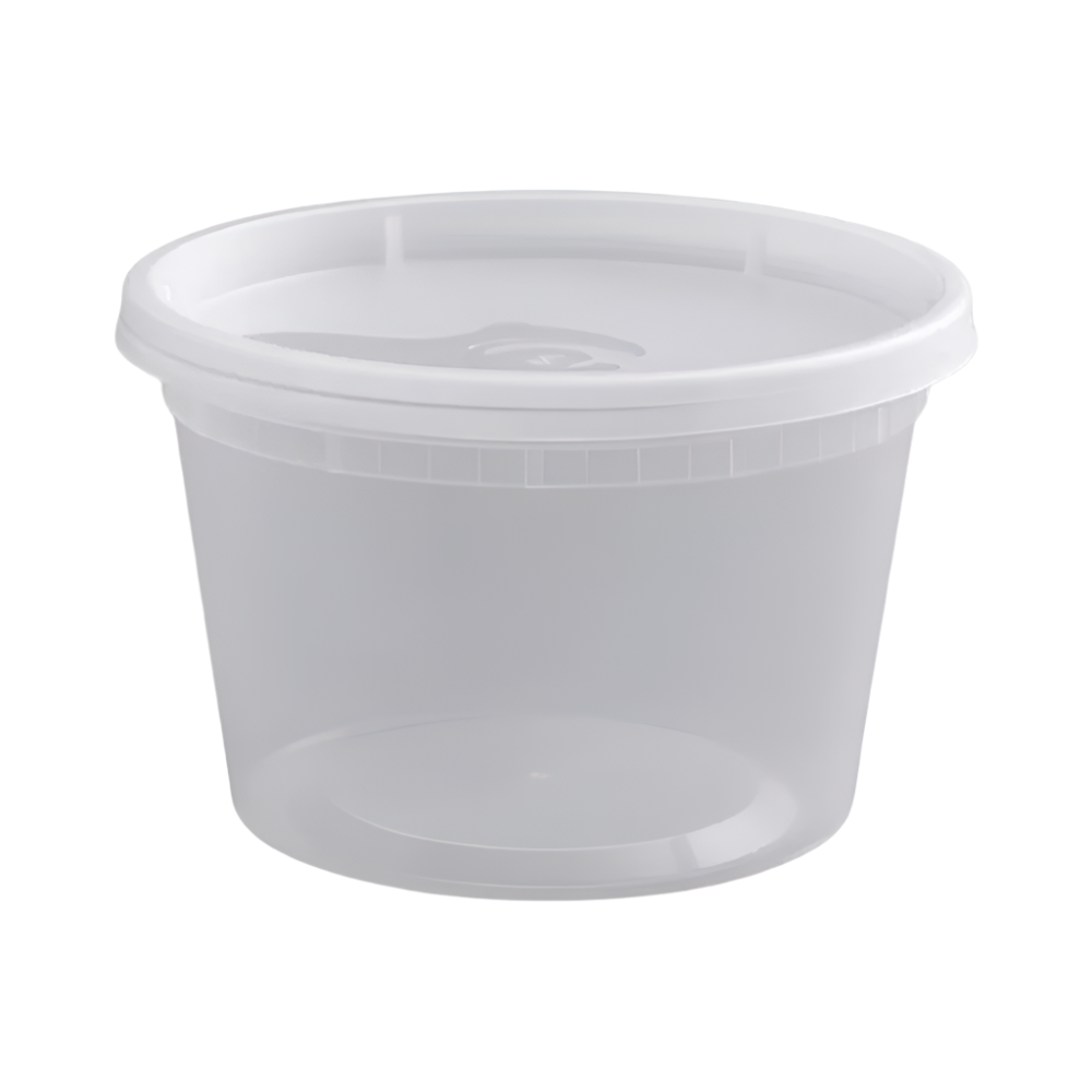 16 oz.Translucent Round Plastic Deli Container, Comes with Lid-240 pcs