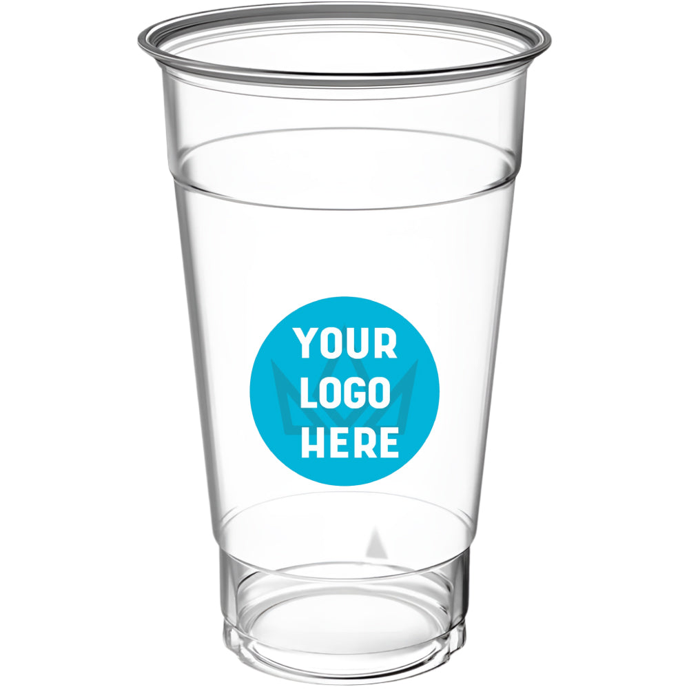 Vasos de plástico PET transparente de 20 oz - Vasos personalizables para marca - 1000 unidades