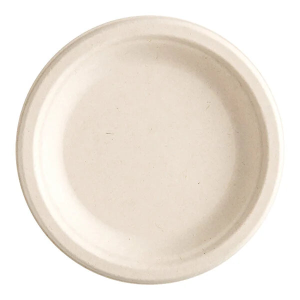 6" Round Bagasse Plate-1000 pcs