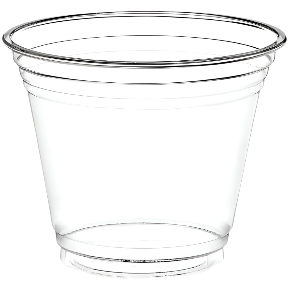 Vasos de plástico PET transparente de 9 oz, 92 mm - 1000 unidades