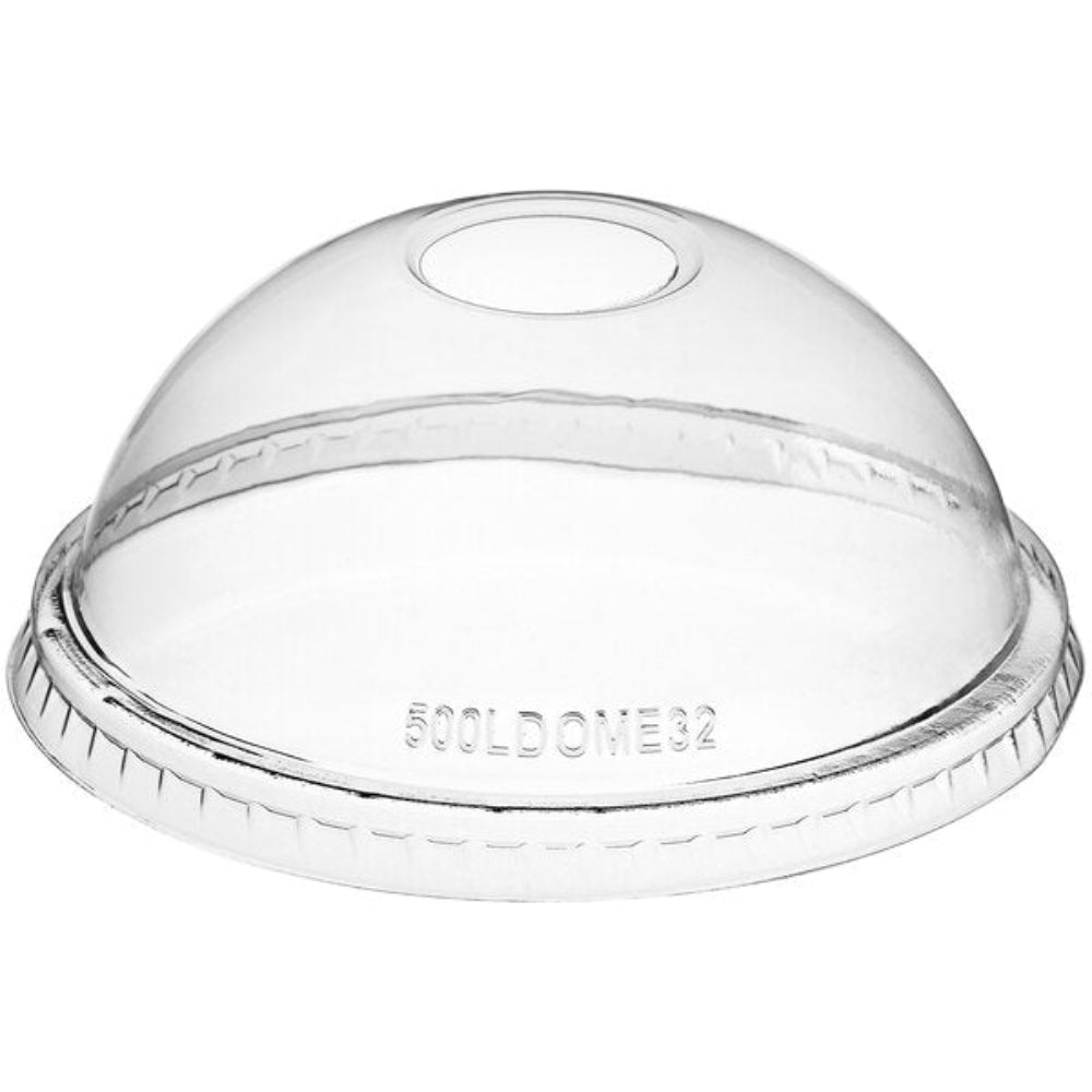 Tapas de cúpula de 92 mm con orificio redondo regular para vasos de PET transparentes de 5 a 12 oz (1000 unidades)