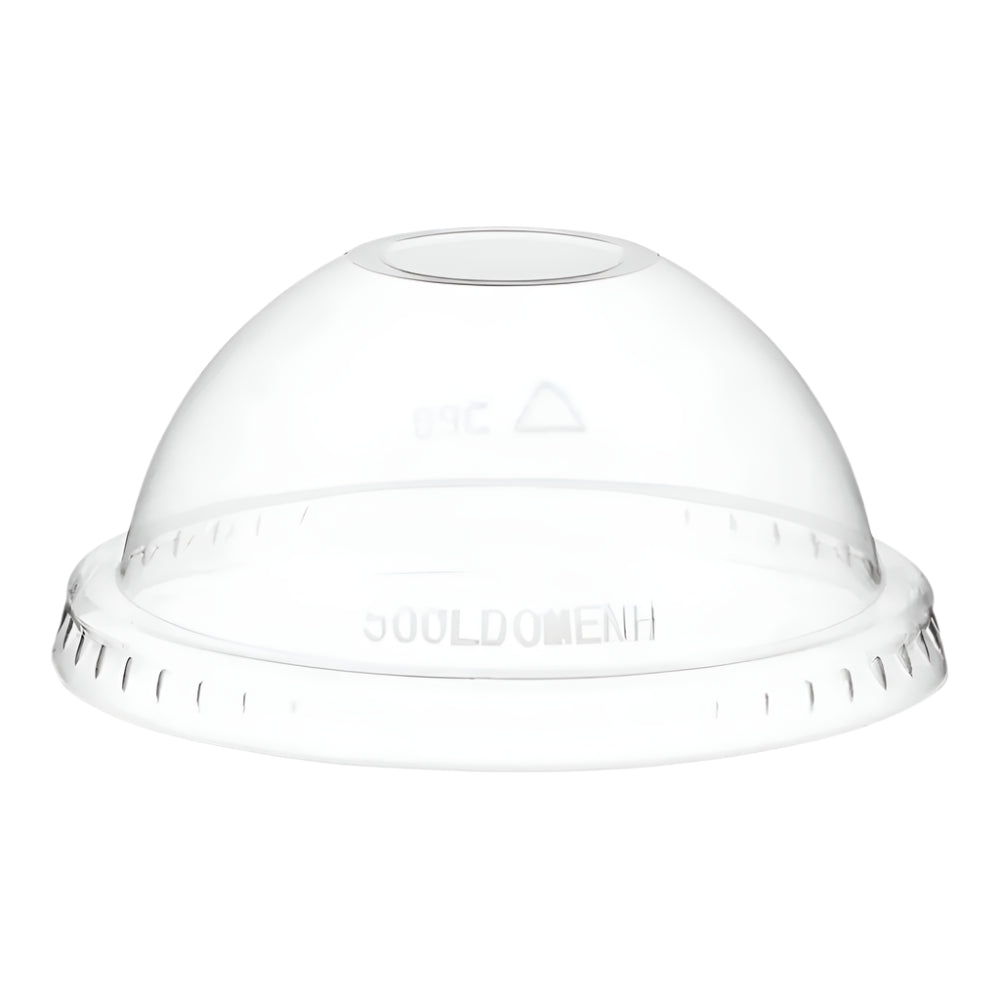 Tapas de cúpula de 92 mm sin orificio para vasos PET transparentes de 5 a 12 oz - 1000 piezas