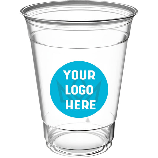 Vasos de plástico PET transparente de 12 oz - Vasos personalizables para marca - 1000 unidades