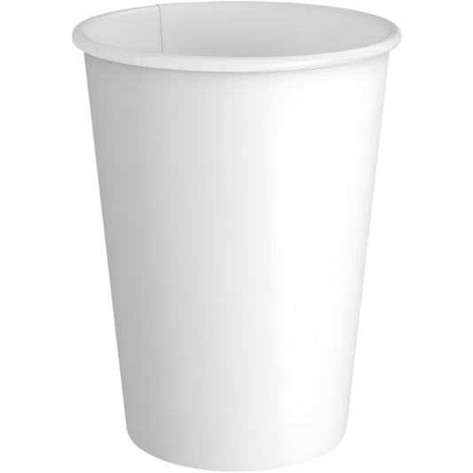 12 oz. White Paper Hot Cups-Single Wall-1000 pcs