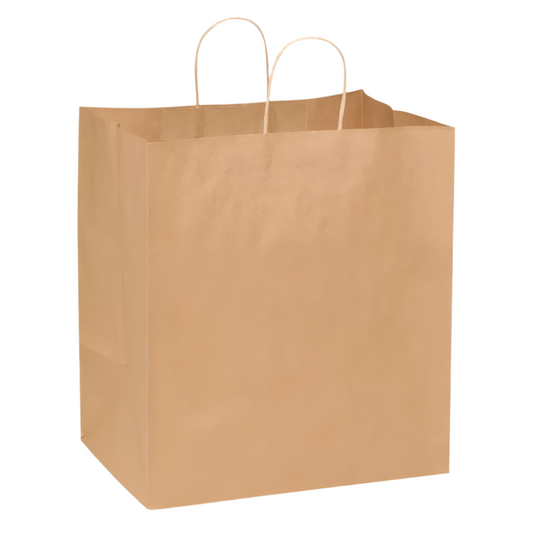 13.77 x 9.44 x 15.75" Kraft Paper Shopping Bags-200 pcs