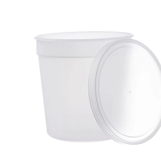 Contenedor redondo translúcido de plástico para deli (16 oz) con tapa – 240 unidades