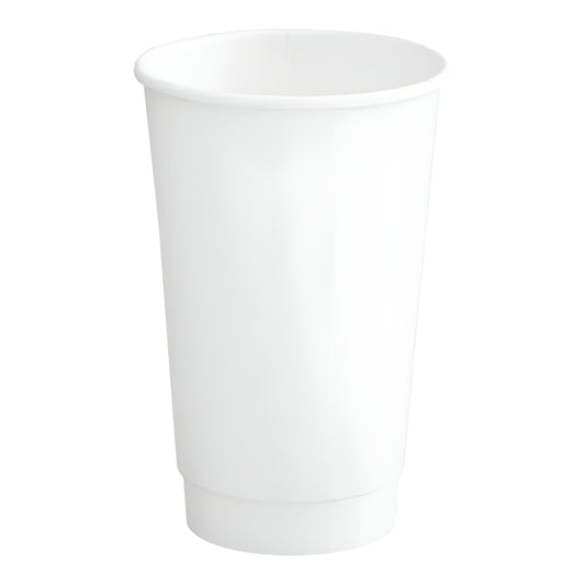 16 oz. White Paper Hot Cups-Double Wall-500 pcs