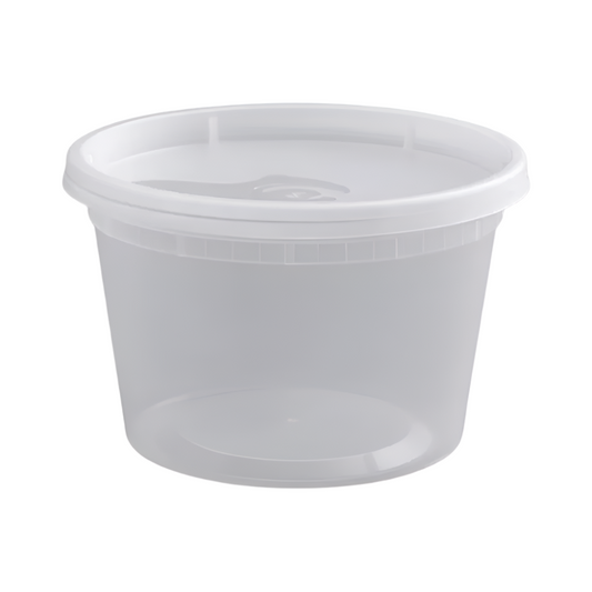 16 oz.Translucent Round Plastic Deli Container, Comes with Lid-240 pcs