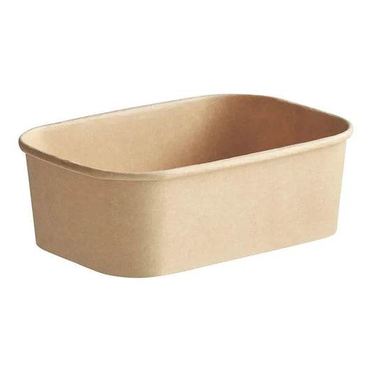 24 oz. Rectangular Kraft Paper Bowl-300 pcs
