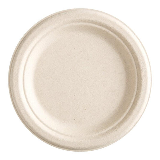 7" Round Bagasse Plate-1000 pcs