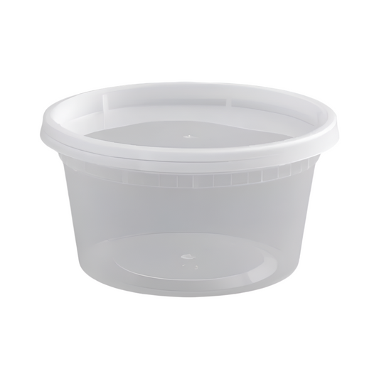 8 oz.Translucent Round Plastic Deli Container, Comes with Lid-240 pcs