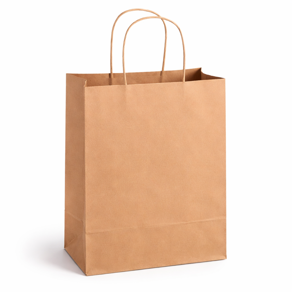 Bolsas de papel kraft para compras (8 x 4,5 x 10,25") - 250 unidades