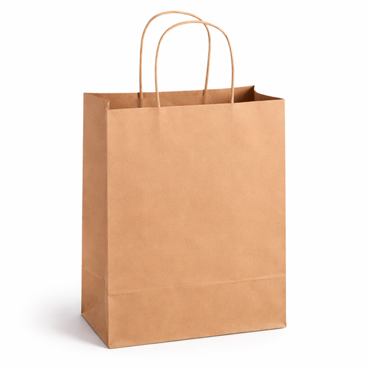 Bolsas de papel kraft para compras (8 x 4,5 x 10,25") - 250 unidades