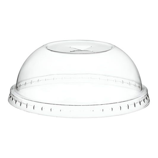 Tapas de cúpula de 98 mm con orificio transversal para vasos de PET transparentes de 14 a 24 oz (1000 unidades)