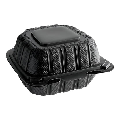 6"x 6" Black Mineral Clamshell, 1 Compartment-350 pcs