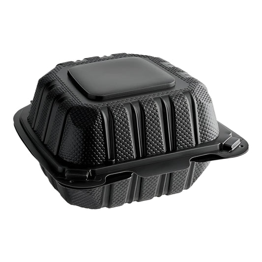 6"x 6" Black Mineral Clamshell, 1 Compartment-350 pcs