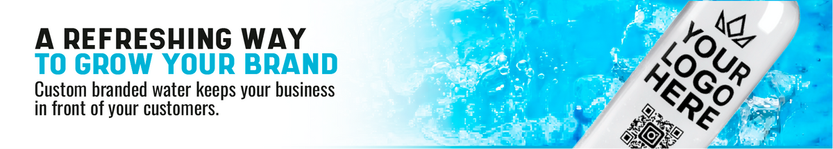 A refreshing way to grow your brand. Custom branded water keeps your business in front of your customers.