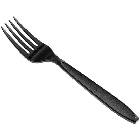 Heavyweight Plastic Forks-Black/White-1000 pcs