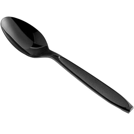 Heavyweight Black Plastic Spoons-1000 pcs
