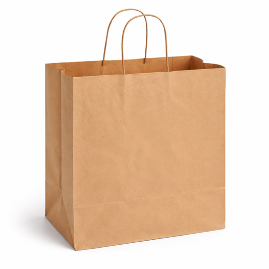 Bolsas de papel kraft para compras, 13 x 6,75 x 13 pulgadas, 250 unidades